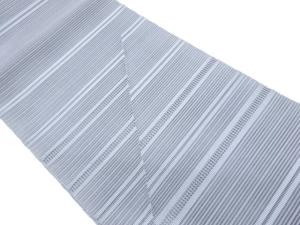 絽綴れ変わり織横縞模様織出し名古屋帯